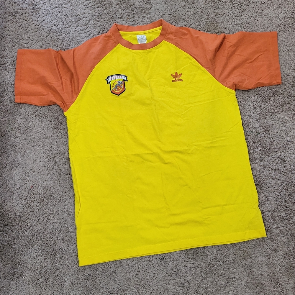 Adidas Kids Yellow and Orange Raglan T-Shirt